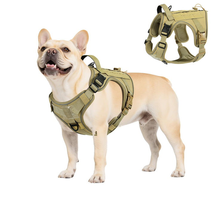 Taktisch Hundegeschirr, Einfach Kontrolle & Anti Zug Hundegeschirr mit Molle Panel und Reflektierend