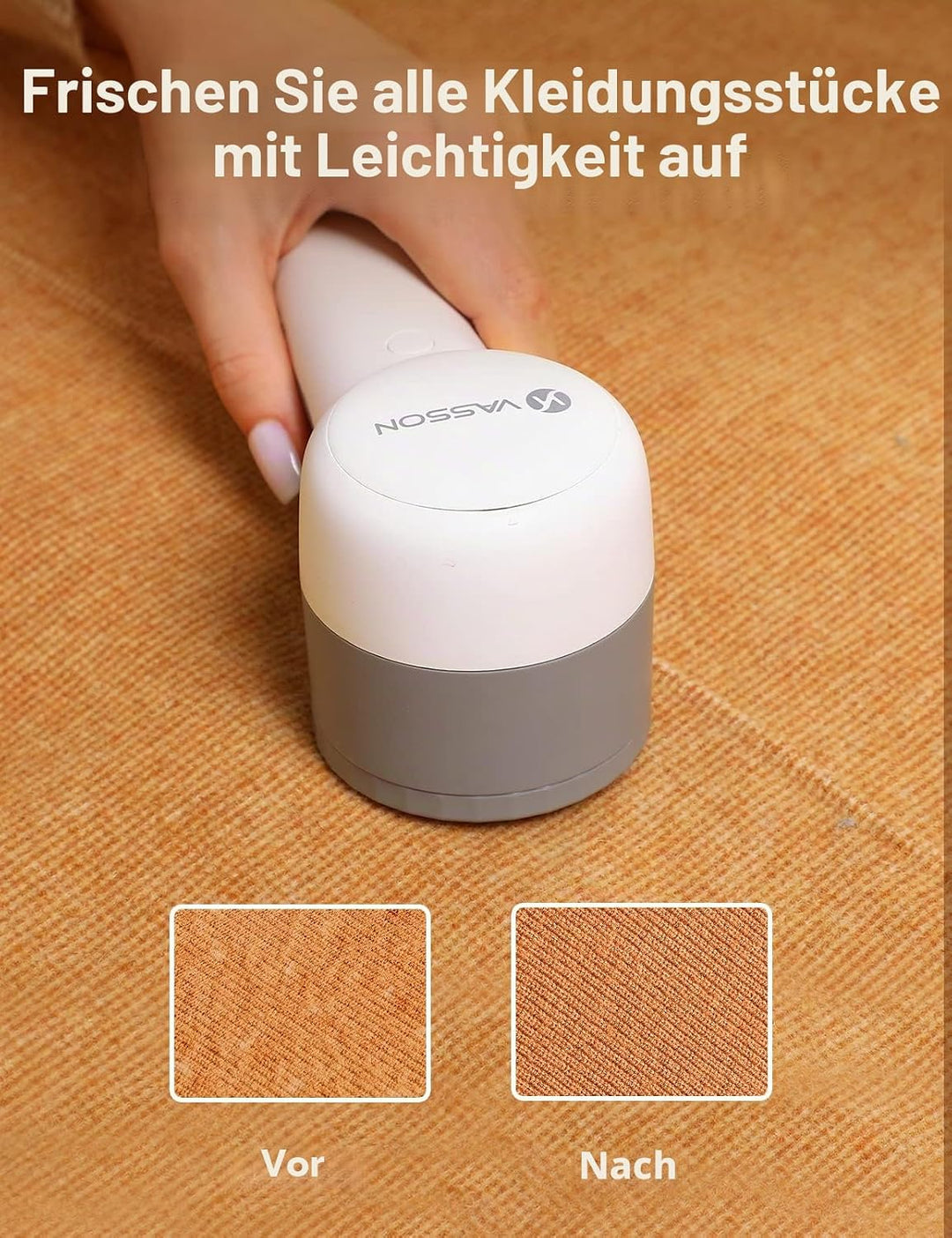 VASSON Stoffrasierer, Pulloverrasierer zur Entfernung von Knötchen, wiederaufladbarer elektrischer F
