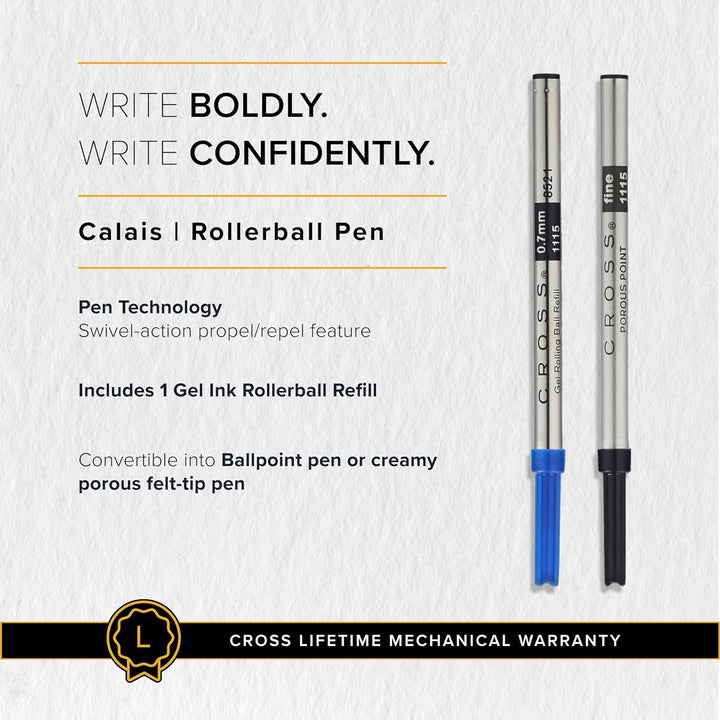 Cross Calais Rollerball (inkl. Geschenkbox) in Mitternachtsblau, 1 Stück (1er Pack) Mitternachtsblau
