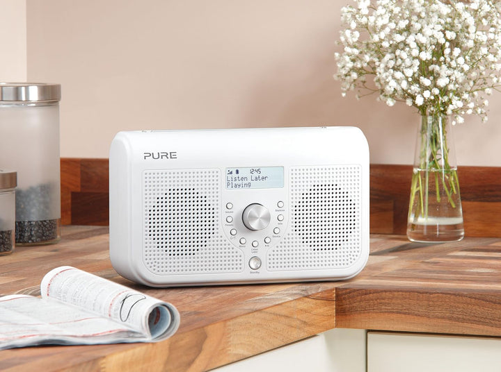 Pure One Elite Series 2 Digitales DAB/FM-Radio mit Live-Radio-Aufnahme und Wiedergabe - Weiss