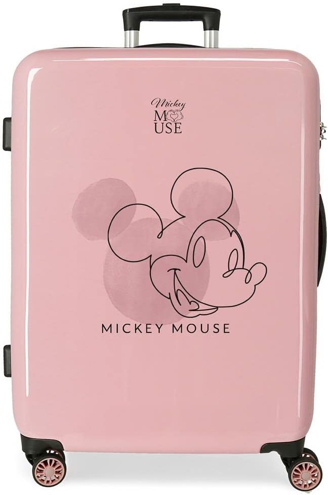 Disney Mickey Outline Koffer, mittelgross, Rosa, 48 x 68 x 26 cm, starr, ABS-Verschluss, integriert,