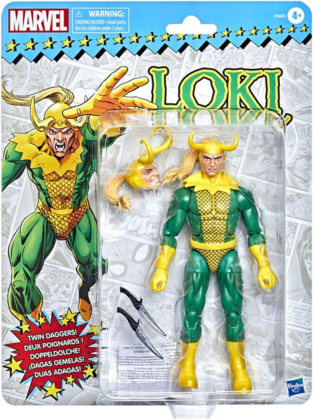 Marvel Legends Series Loki, Retroverpackung, 15 cm grosse Action-Figur, 3 Accessoires