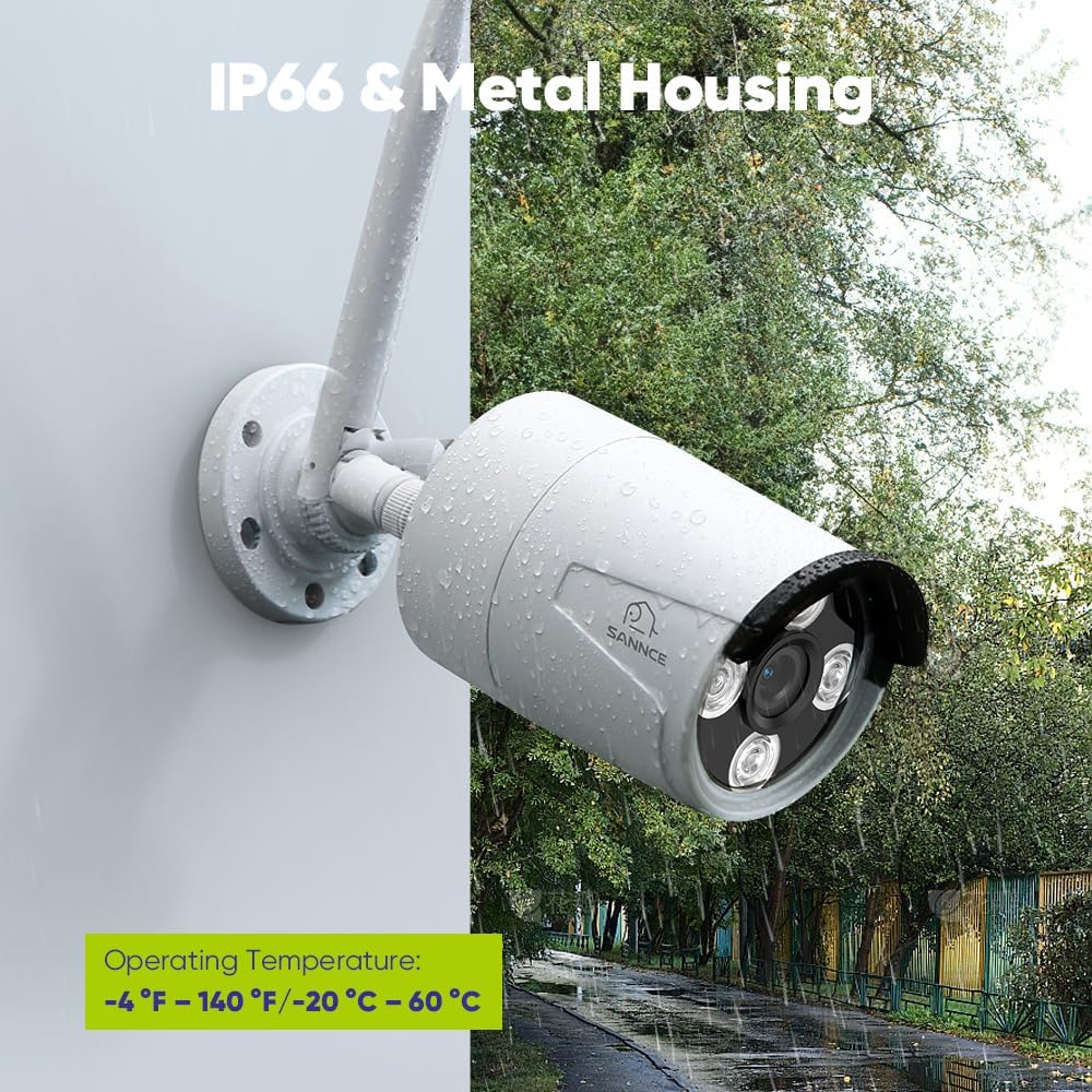 SANNCE Überwachungskamera Set mit Monitor 4CH 5MP NVR und 4x 3MP WiFi Kameras Aussen WLAN Überwachun