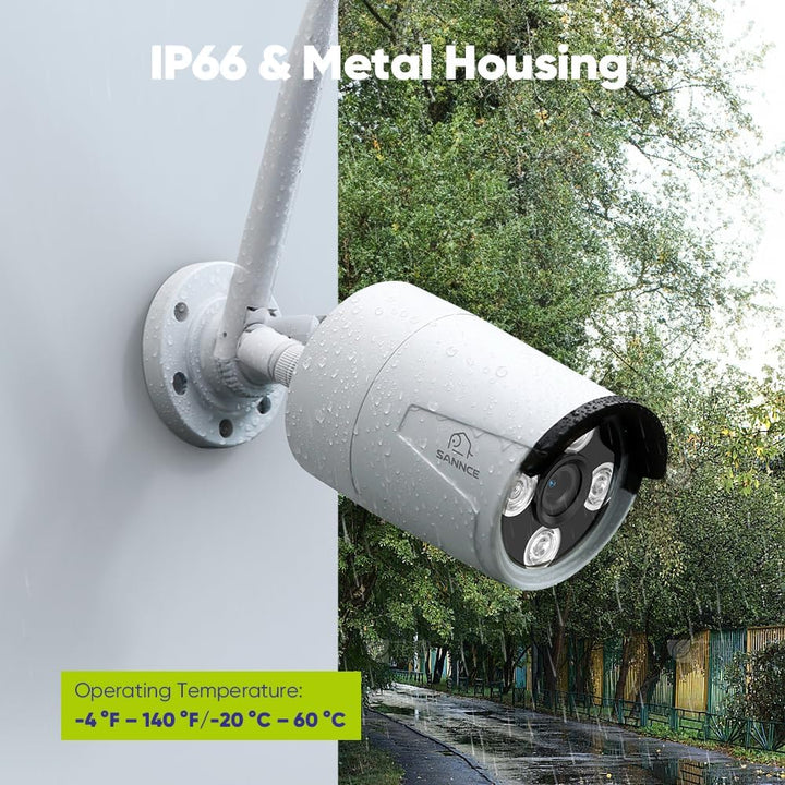 SANNCE Überwachungskamera Set mit Monitor 4CH 5MP NVR und 4x 3MP WiFi Kameras Aussen WLAN Überwachun