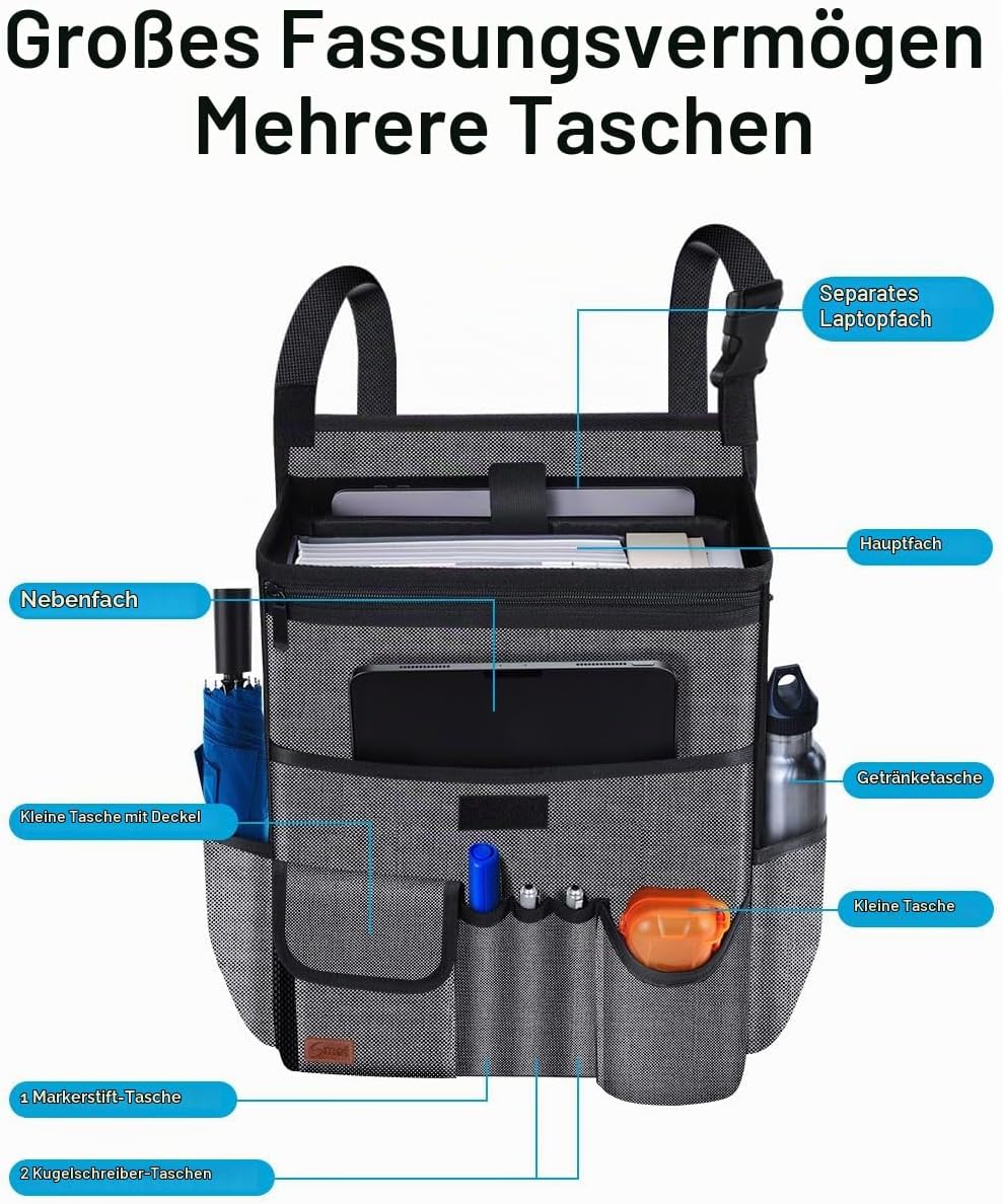 Smof Auto Organizer für Vordersitz/Beifahrersitz, Rücksitz-hängenden Autositz Organizer für Dateien,