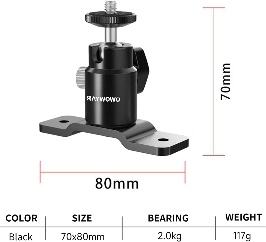 RAYWOWO T-Form verstellbare Metall-Kamera-Wandhalterung, Lautsprecher-Wandhalterung, mit 1/4“ Schrau