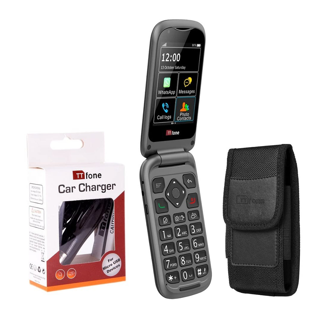 TTfone TT970 Whatsapp 4G Touchscreen Senior Big Button Flip Handy - mit 8MP Kamera und Hörgerät komp