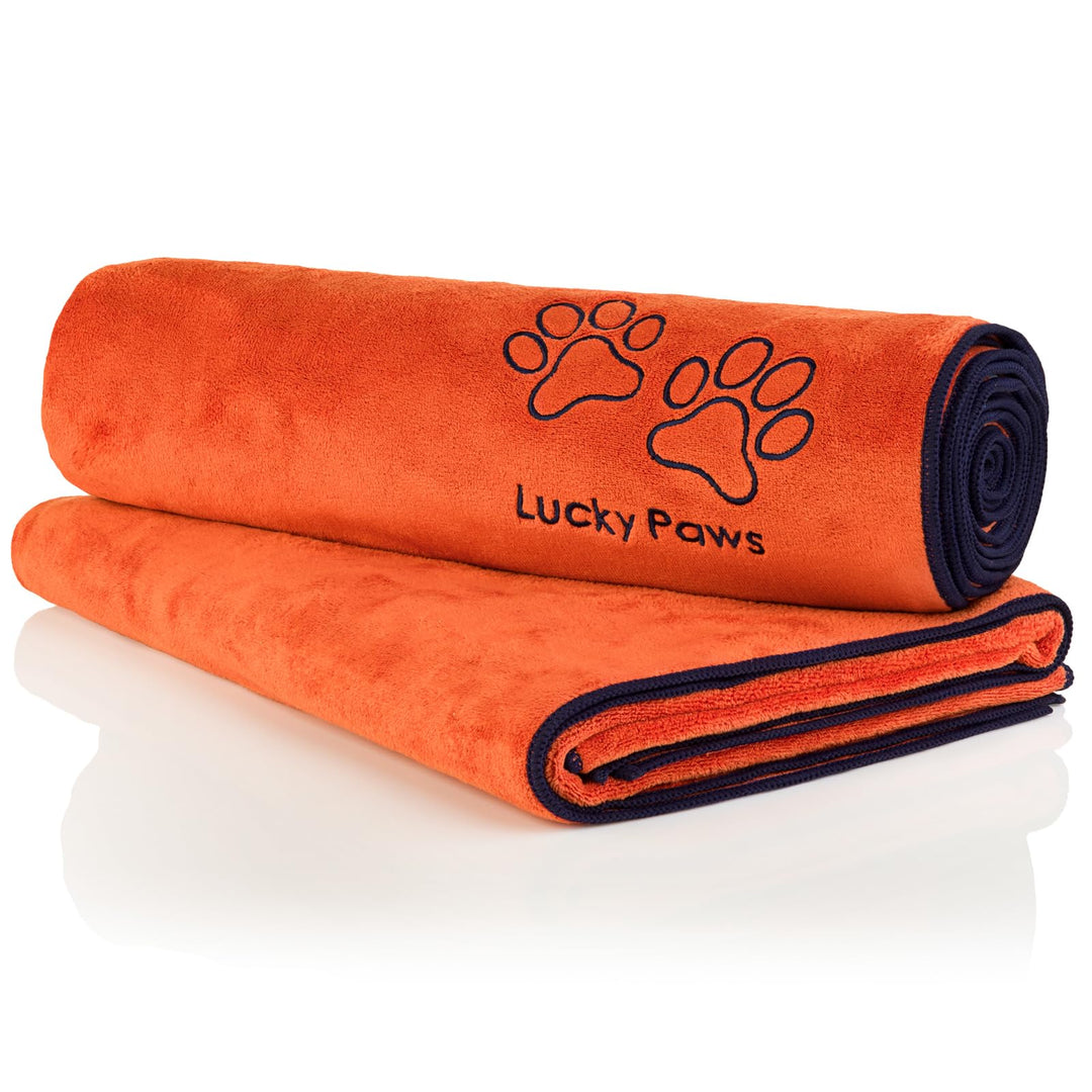 Lucky Paws® Hundehandtuch - 140x70cm XL Hundehandtuch extra saugfähig - schnell trocknend, luxuriös