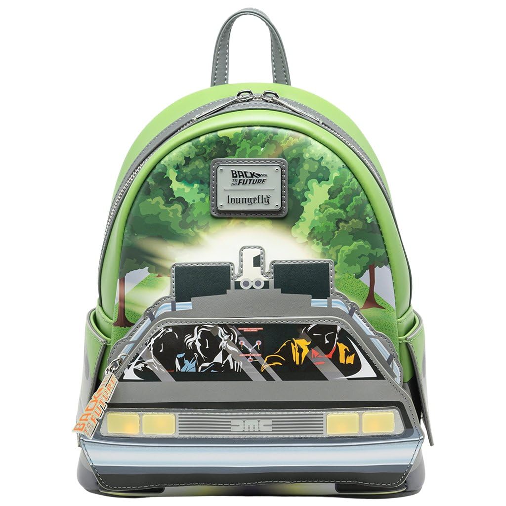 Loungefly Universal Back to the Future Light Up DeLorean Damen Rucksack, Mehrfarbig, Btfbk0007
