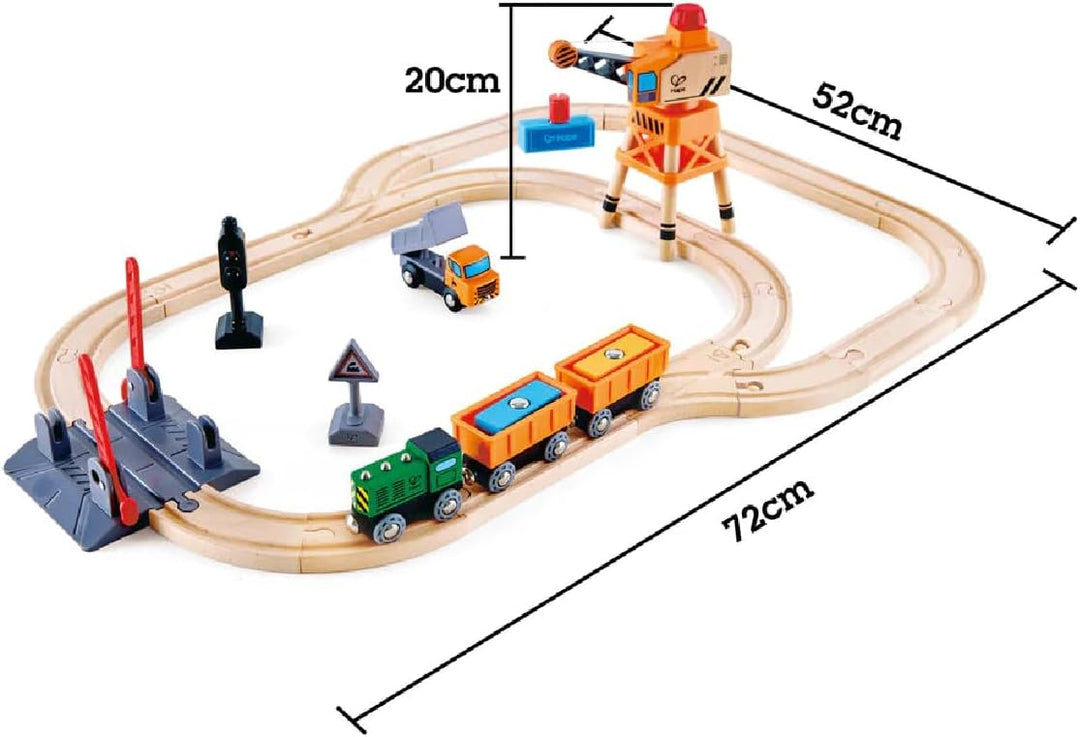 Hape Eisenbahnwelt Bahnübergang & Kran-Set, ab3 Jahren