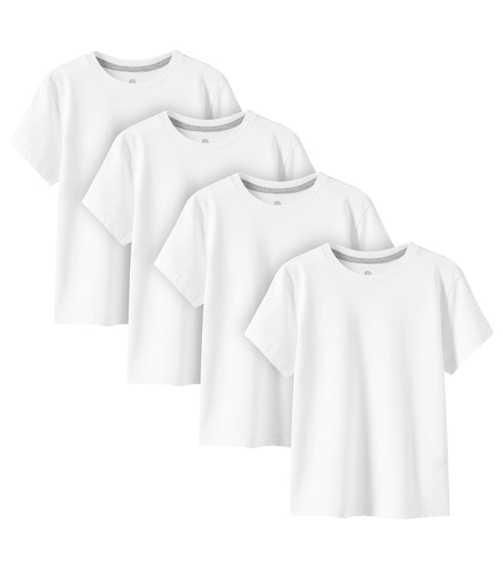 LAPASA Kinder T Shirt 100% Baumwolle 4er Pack Unisex 3-13 Jahre/ 95-165 Jungen Mädchen K01 13 Jahre