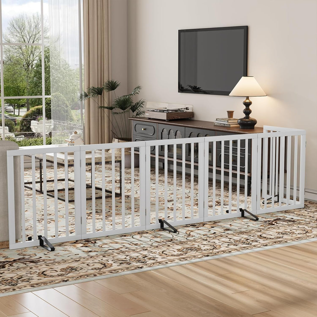 Freistehendes Hundegitter, Faltbares Hundebarriere für Tür,Treppen,Flur,Küche &amp; Schlafzimmer, Freist