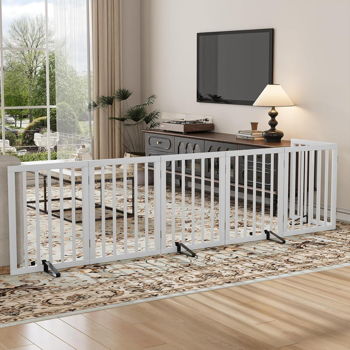 Freistehendes Hundegitter, Faltbares Hundebarriere für Tür,Treppen,Flur,Küche &amp; Schlafzimmer, Freist