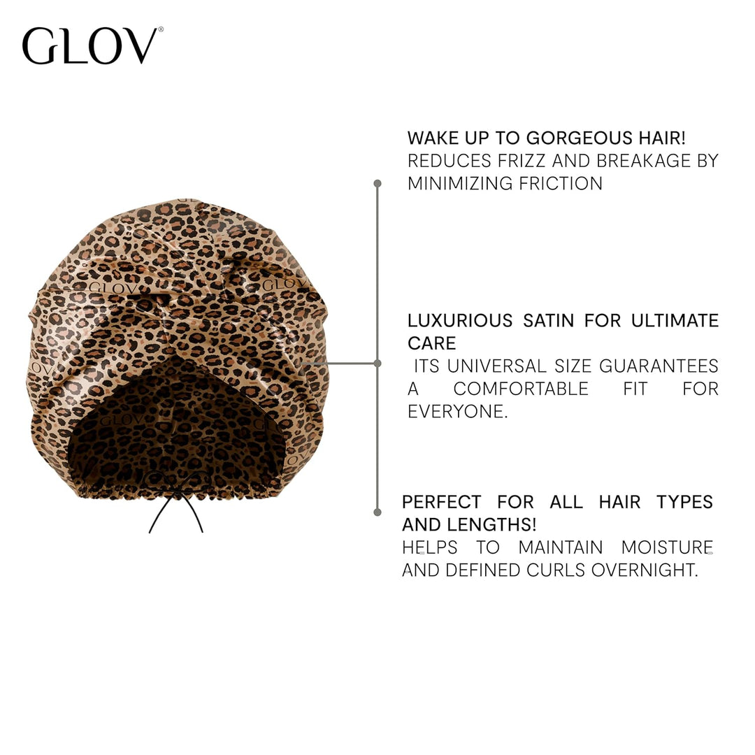 GLOV Glamouröse Satin Schlafmütze für Haarpflege Haarschutz Frizz Reduzieren Locken Bewahren Komfort