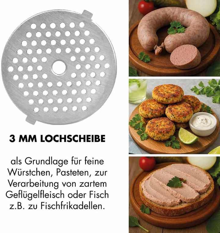 GASTROBACK DESIGN Fleischwolf 6-in-1 Plus #6 – elektrischer Fleischwolf mit 700 W, Rücklauf, Spritzg