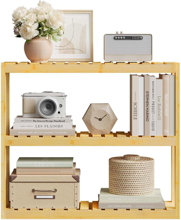 WOLTU Bambus Regal, Hängeregal, Badregal, Wohnzimmerregal, Badezimmerregal stehend, Bücherregal, Sch