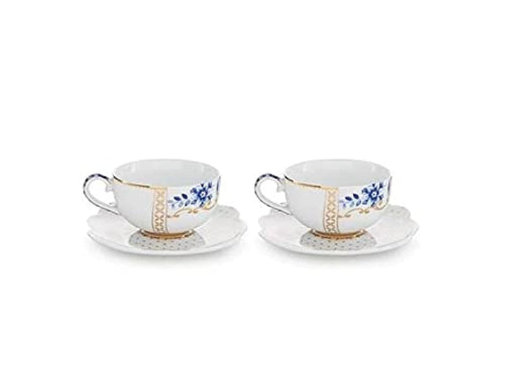 PIP Studio Royal White Blue Set 2 Teetassen und Untertassen