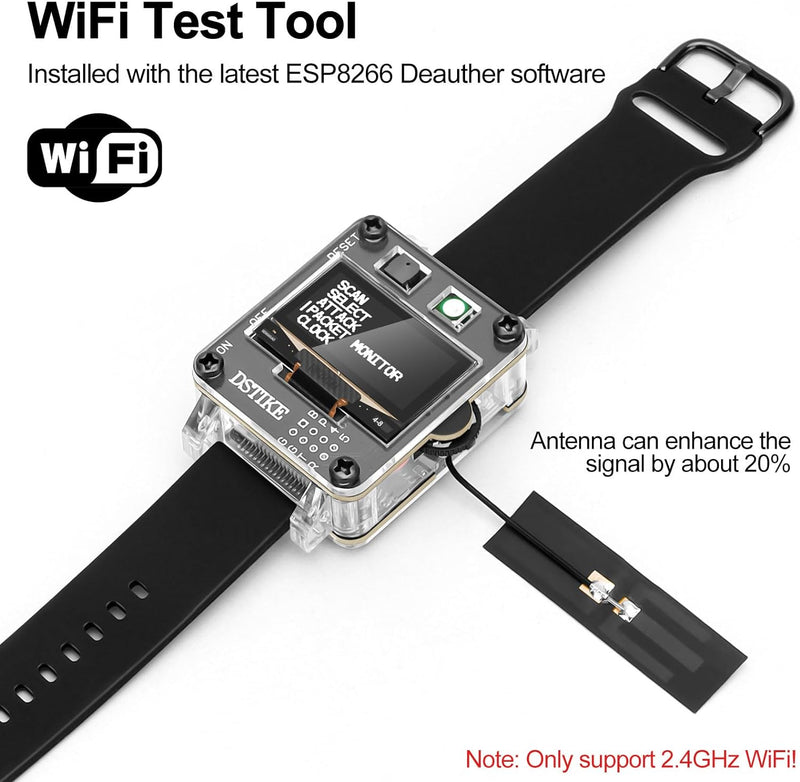 Seamuing WiFi Test Tool DSTIKE Deauther Watch SE ESP8266 ESP-12F Programmierbares Entwicklungsboard