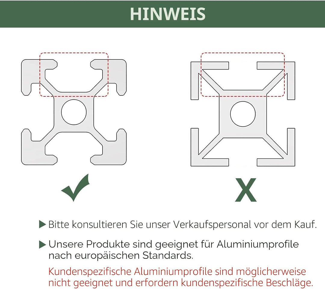 EYPINS 40x Befestigungsmaterial Winkel Befestigung, Aluprofil 30x30 & 30x60 Nut 8 Raster Streben Alu