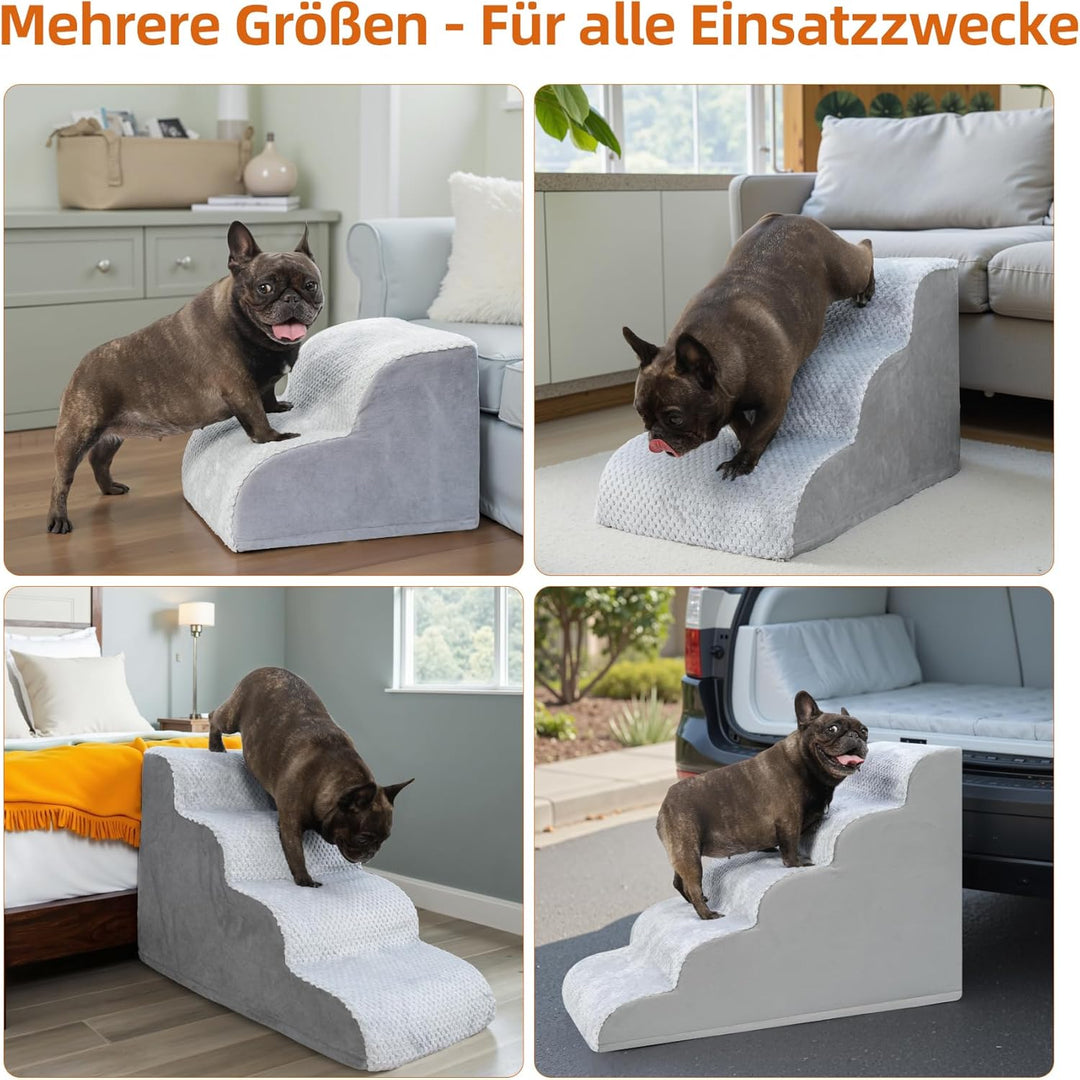 KSIIA Hundetreppe 5 Stufen, 57.5cm Hoch Haustiertreppe Hundetreppe für Kleine Hunde, Katzentreppe Hu