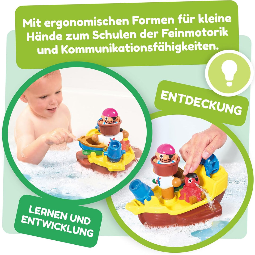 TOMY Toomies Pirate Bath Baby Bath Toy, Shower Baby Toy for Water Play in the Bath, Kids Bath Toy Su