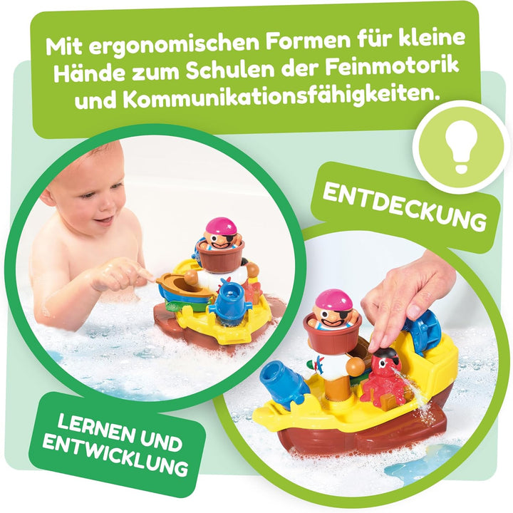 TOMY Toomies Pirate Bath Baby Bath Toy, Shower Baby Toy for Water Play in the Bath, Kids Bath Toy Su