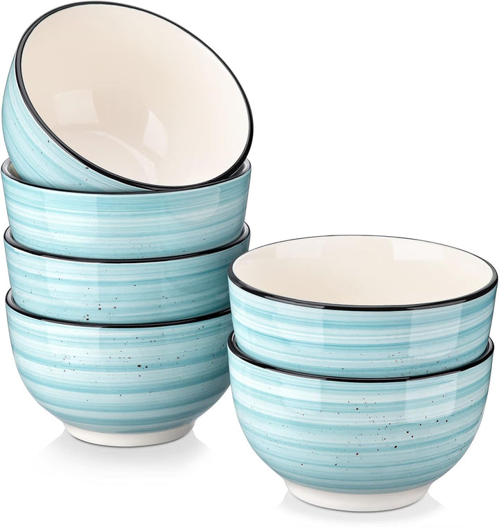 vancasso Suppenschalen, bonbon grosse Schalen Set aus Steinzeug, 6er Salatschalen, Füllmenge 720 ml,