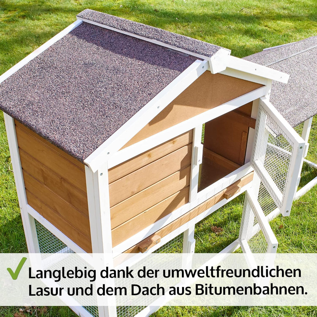 zooprinz moderner Hasenstall, Kaninchenstall – aus massivem Vollholz ideal für draussen -Einfach zu