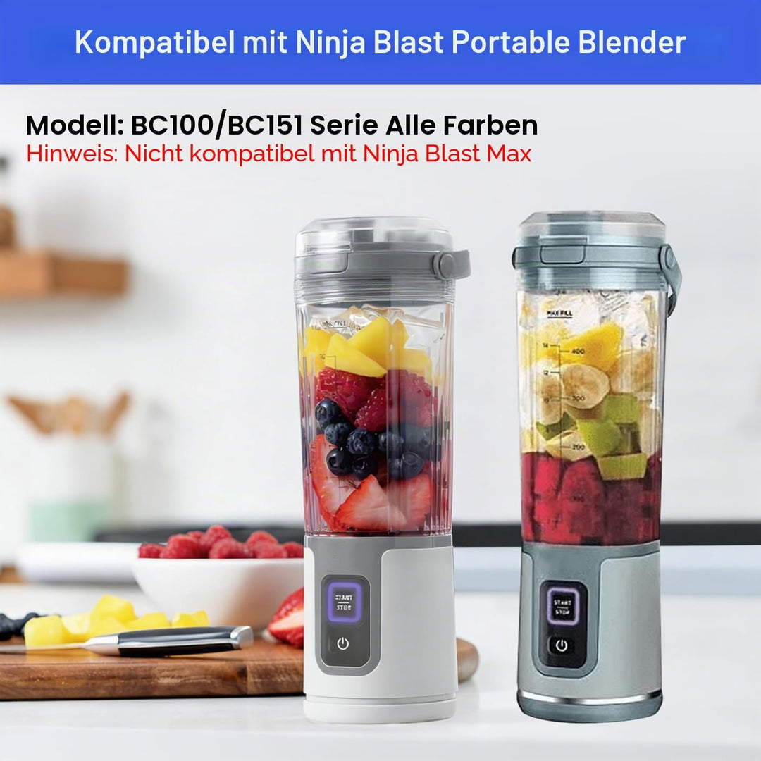 Ersatz-Mixerbecher mit Deckel für Ninja Blast Portable Blender BC100 & BC151 Serie: 510.3 g Blender