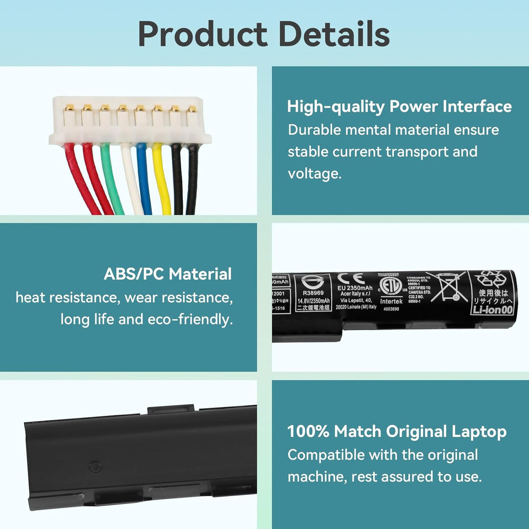 K KYUER 37Wh AL15A32 Laptop Akku für Acer Aspire ES1-420 ES1-421 E5-452 E5-452G E5-473G E5-473T E5-4