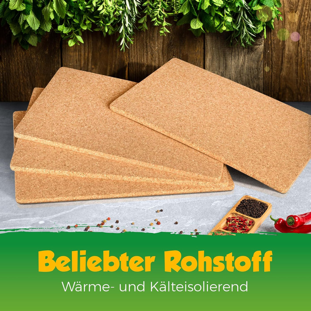 XXL Topfuntersetzer aus Kork | rechteckig: 45x30 cm | für extra grosse Töpfe, Auflaufformen, Pfannen