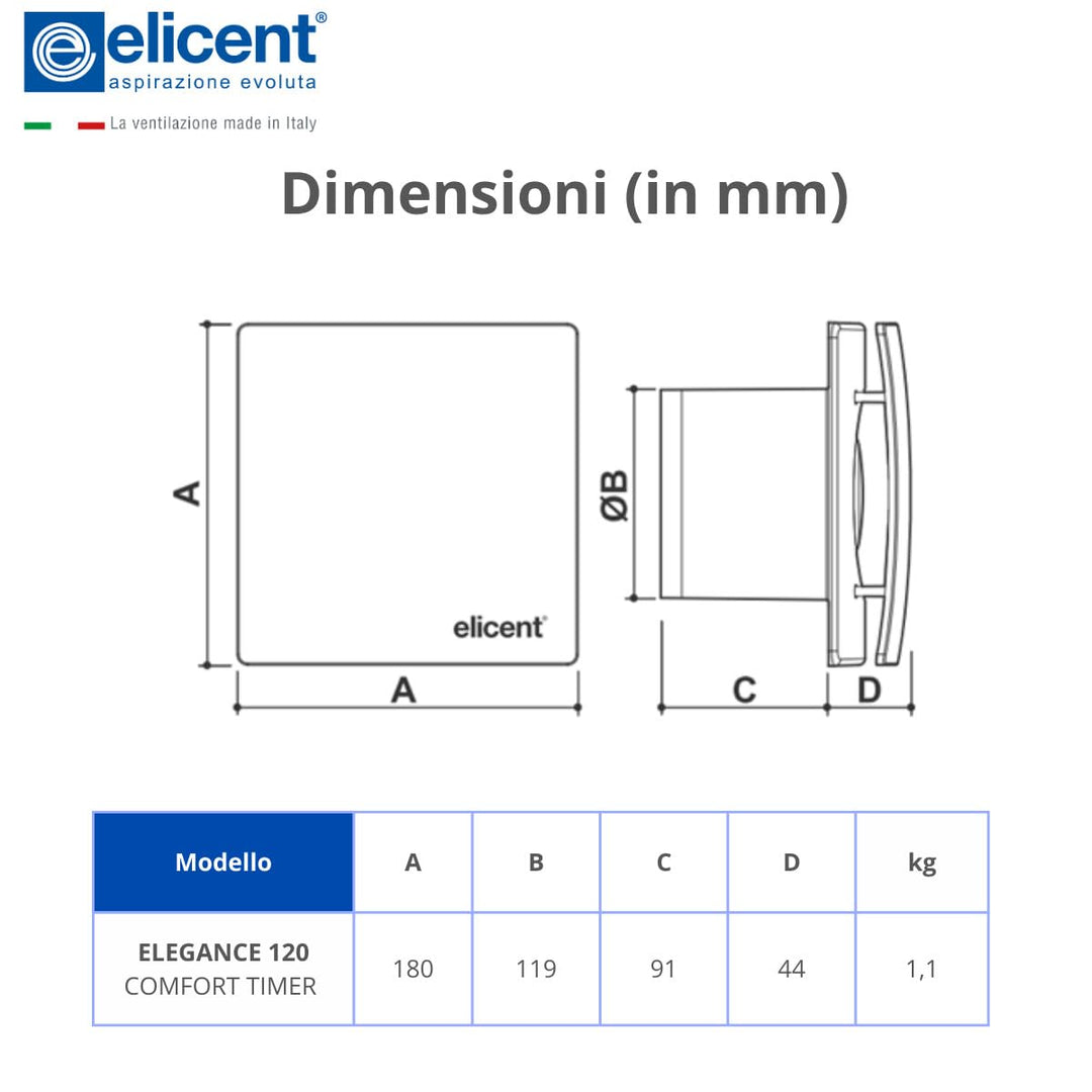 elicent | Elegance Spiralsauger Made in Italy (Timer, 150 mm) 150 mm Timer, 150 mm Timer