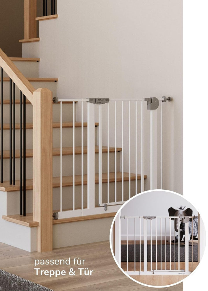 Sämann Türschutzgitter & Treppenschutzgitter mit Y-Spindel I 84-95 cm I Extra Höhe von 77 cm I Kinde