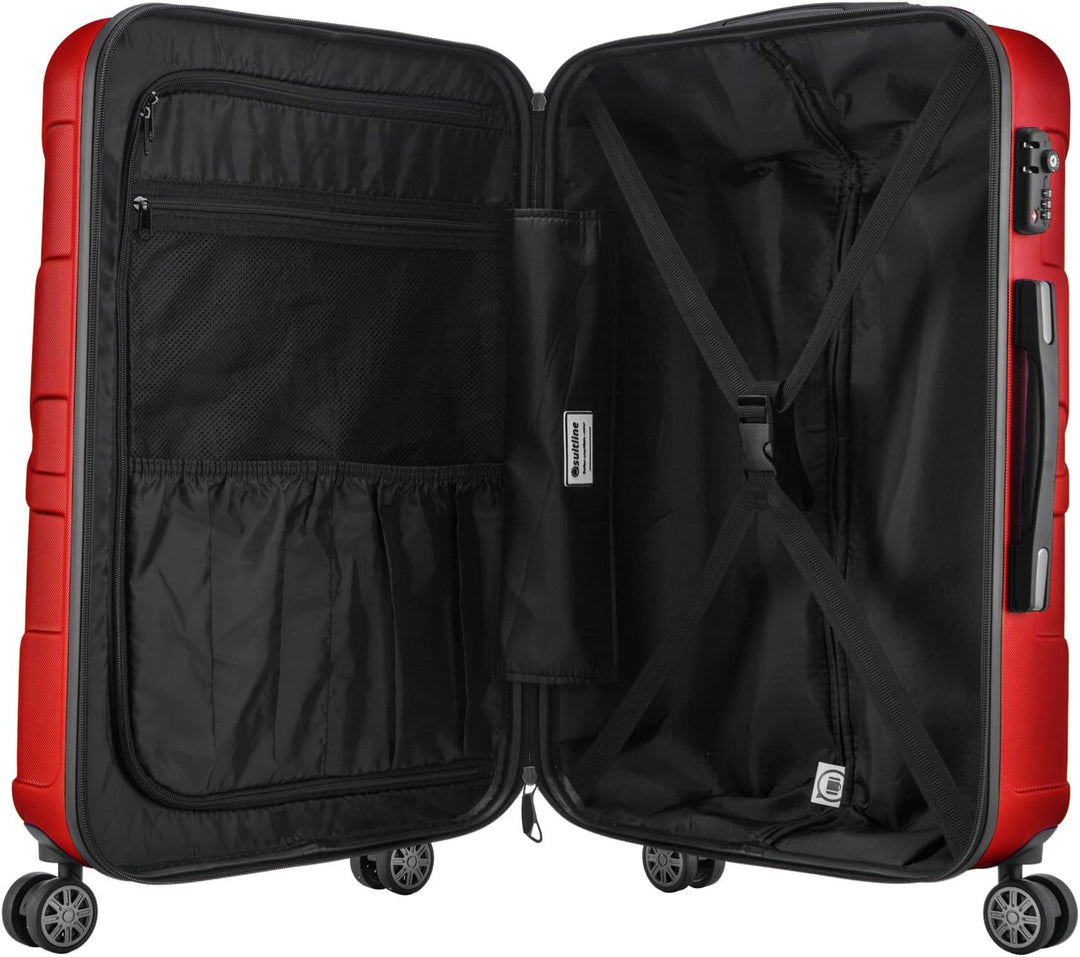 suitline 3er Koffer-Set Trolley-Set Rollkoffer Hartschalen-Koffer Reisekoffer, TSA, (55 cm, 66 cm, 7