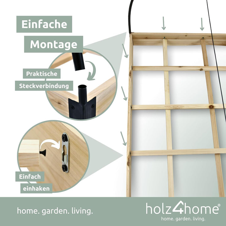 holz4home® Hochbeet aus Fichtenholz | 40 x 79,5 x 78 cm (BxHxL) | Mit Folie und Polycarbonatplatte f