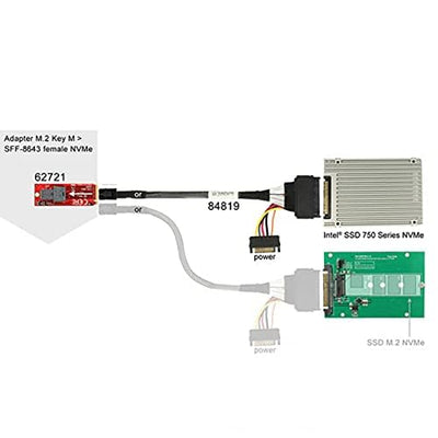 NFHK U.2 U2 SFF-8639 NVME PCIe SSD Cable for Mainboard Intel SSD 750 p3600 p3700 M.2 SFF-8643 Mini S