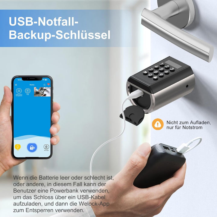 RUILON Smart Elektronisches Türschloss mit Zahlencode,Elektrisch Codeschloss Schliesszylnder, Blueto