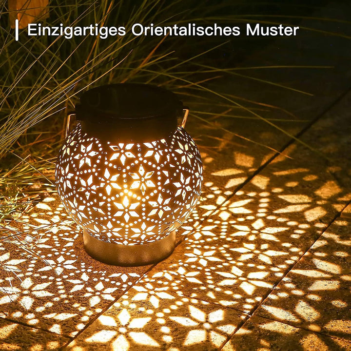 Geschenk für Frauen, 4 Stück Solarlampen für Aussen Garten, Orientalische Solarlaterne für Aussen IP