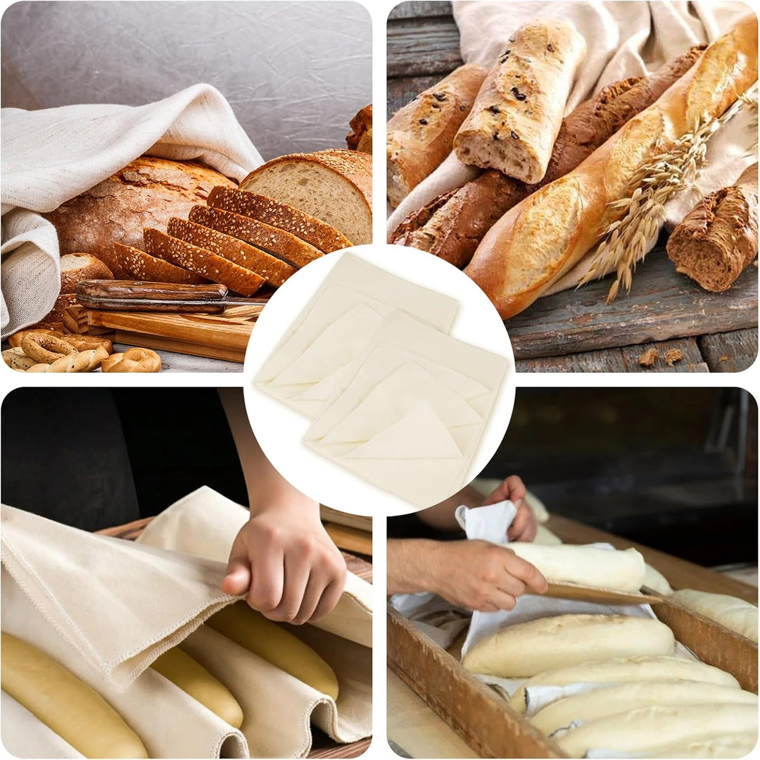 6 Stück Leinentuch, 75x45 cm Bäckerleinen Teigtuch Leinentuch Brot Backen Leinentuch Zum Brot Backen