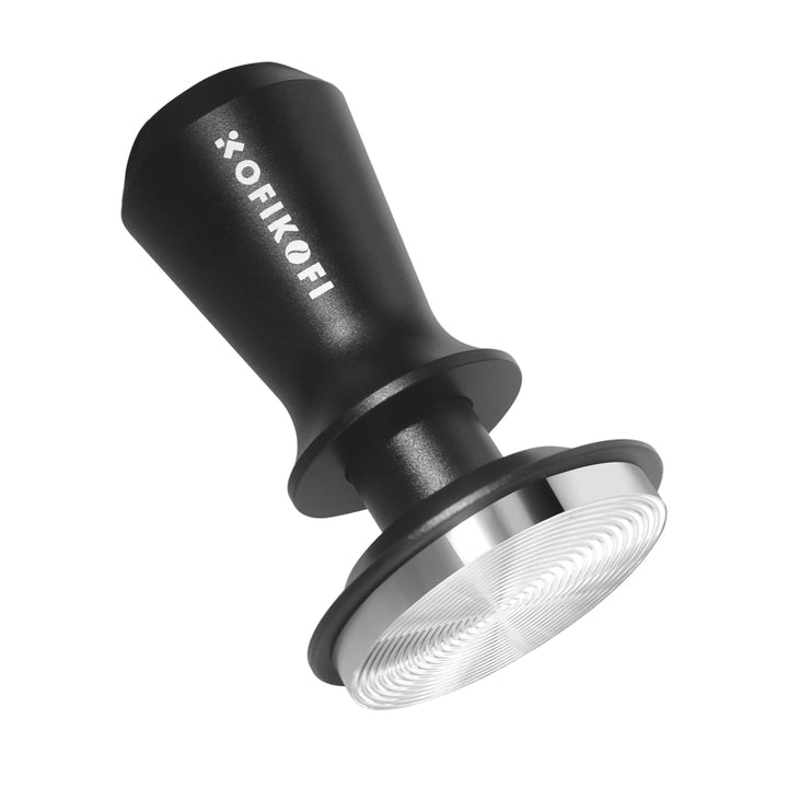 KOFIKOFI 58mm Kaffee Tamper mit Doppelfeder 30lbs Anpressdruck Kaffeemehlpresser Base Ripple Kaffee