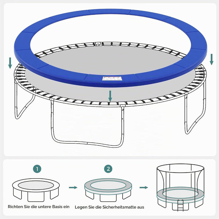 SONGMICS Trampolin Randabdeckung, Ø 183 244 305 366 427 cm, Federabdeckung, Randschutz, Sicherheitsm