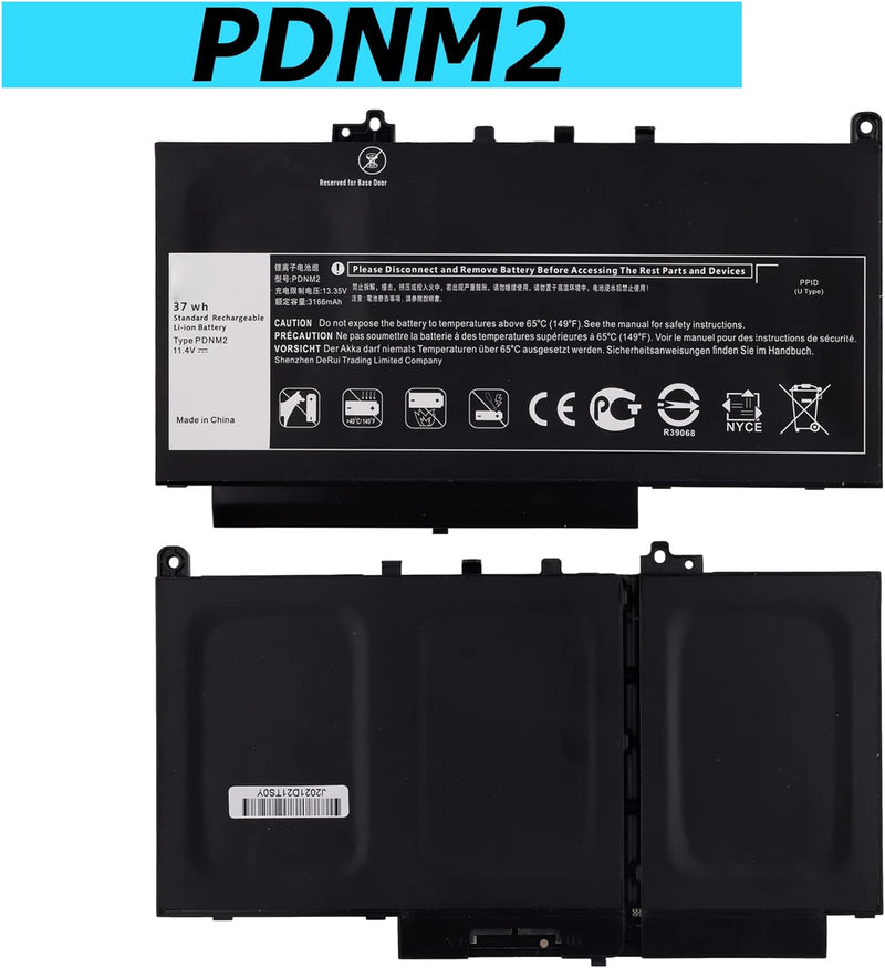 Vvsialeek PDNM2 37Wh Laptop Akku Kompatibel Für Dell Latitude 12 E7270 P26S001 E7470 P61G001 Series