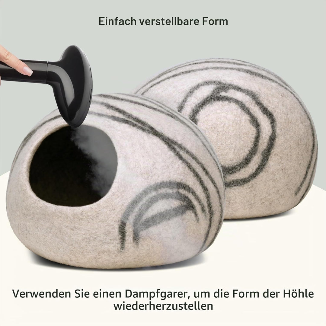 MEOWFIA Katzenbett aus 100% Merinowolle – Handgefilztes, Umweltfreundliches Katzenbett für Katzen &amp;