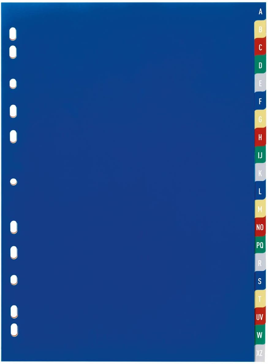 Durable Register mit geprägten Taben A-Z, Universallochung, 20 Stück, farbiger Verlauf, 675527, A-Z