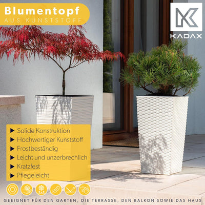 KADAX Blumentopf, Blumenkübel aus Kunststoff, Pflanzkübel für Blumen, Innen- und Aussenbereich, Gart