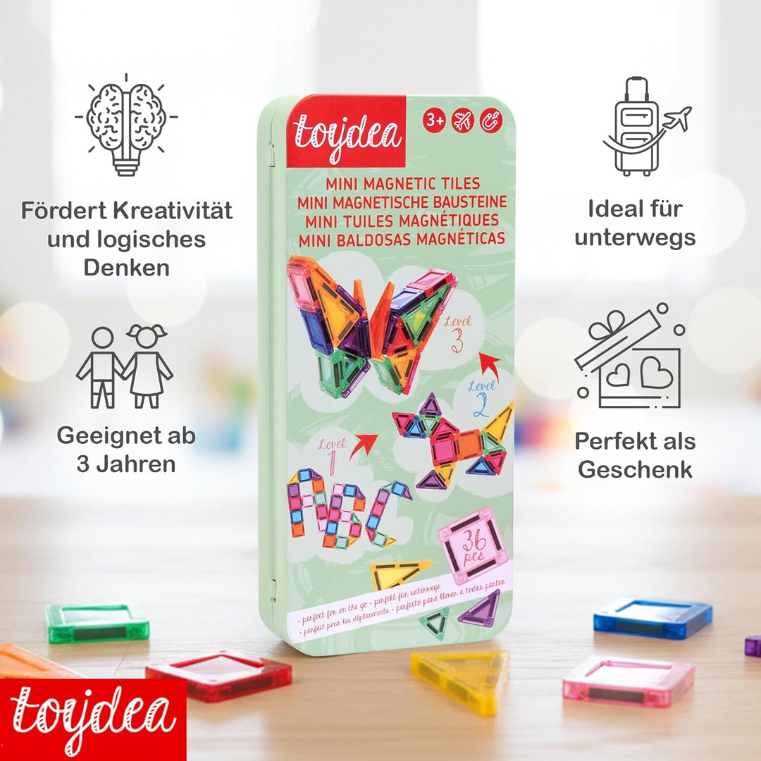 Magnet Bausteine 36 Stück Fördert Kreativität, Motorik & Fantasie - Umweltfreundliches Magnetisches