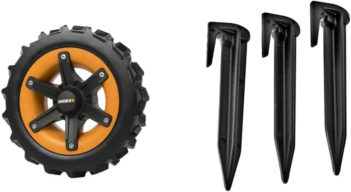 WORX WA0953 Landroid Räder All-Terrain - Für weichen Untergrund und feuchten Rasen, Schwarz & WA0179
