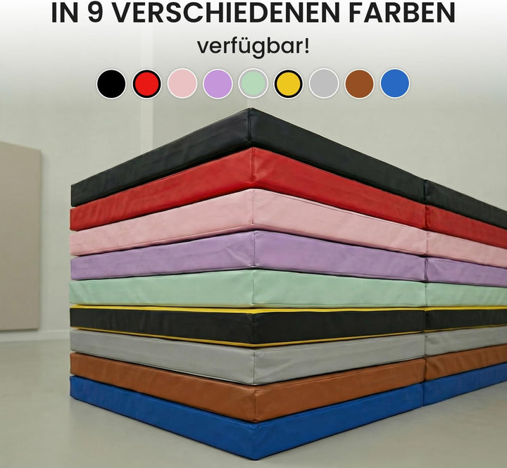Jeflex - klappbare Weichbodenmatte & Turnmatte 180 x 60 x 6 cm MADE IN GERMANY/Gymnastikmatte tragba
