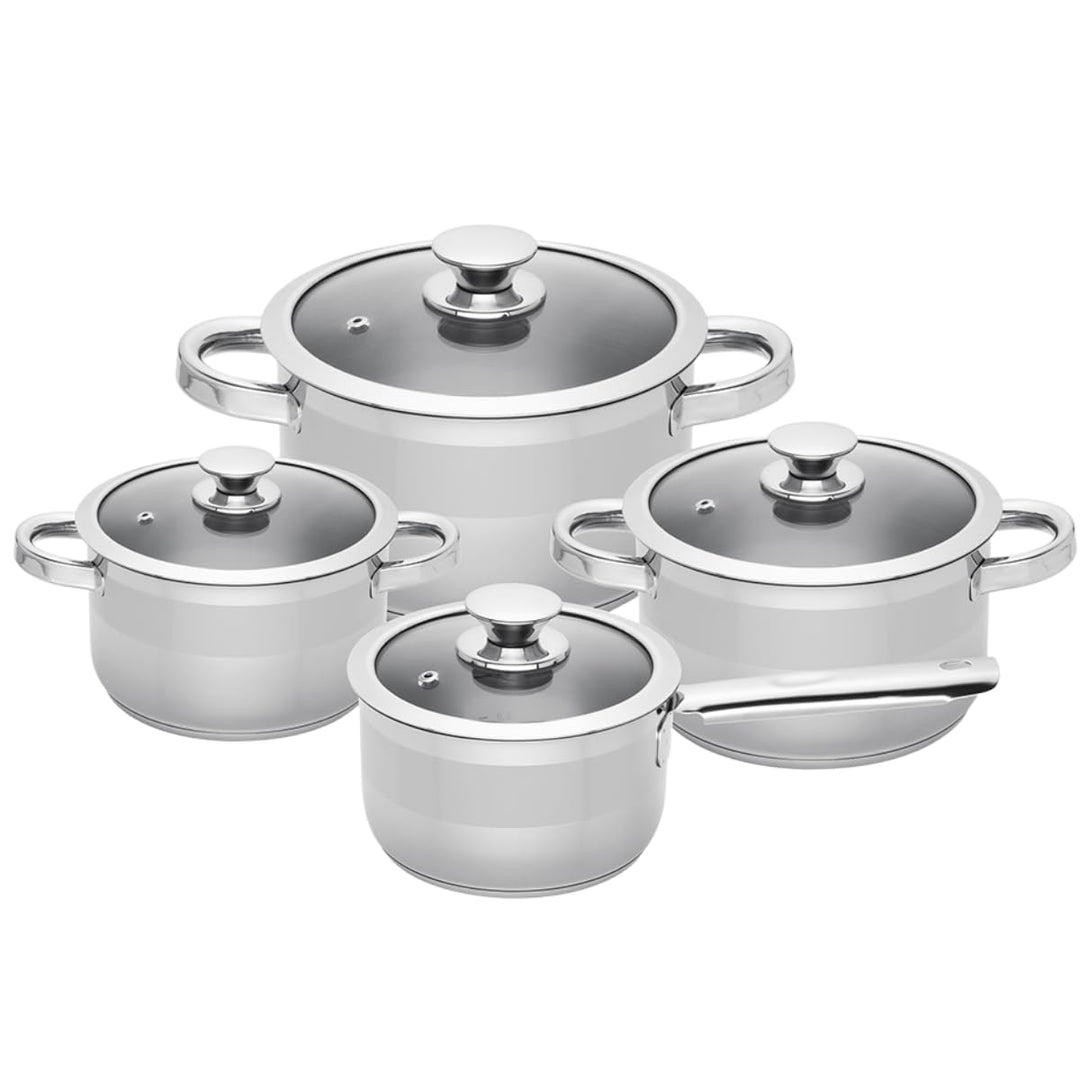 Sola Furore Topfset Induktion, 4-teilig, Kochtopf Set mit deckel, Edelstahl poliert, Töpfe unbeschic