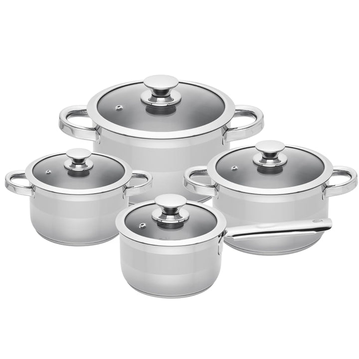 Sola Furore Topfset Induktion, 4-teilig, Kochtopf Set mit deckel, Edelstahl poliert, Töpfe unbeschic